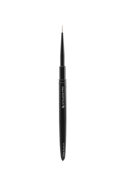 Pinceau liner NBE-01 ouvert avec pointe 1 mm, vue de face.
