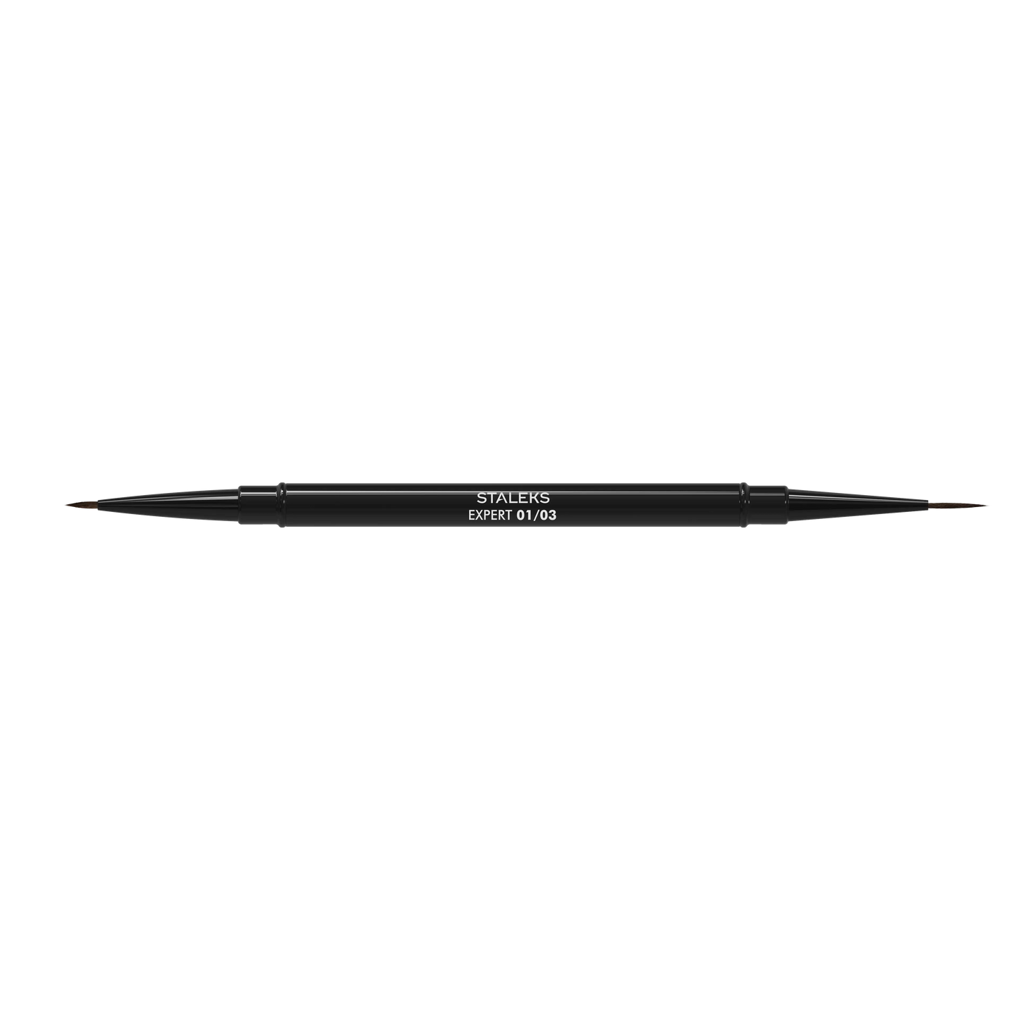 Pinceau double liner Staleks Expert 01/03 noir avec deux pointes 7 mm et 10 mm pour nail art et french manucure