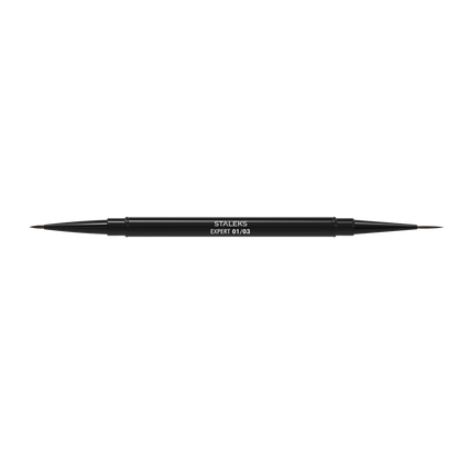 Pinceau double liner Staleks Expert 01/03 noir avec deux pointes 7 mm et 10 mm pour nail art et french manucure