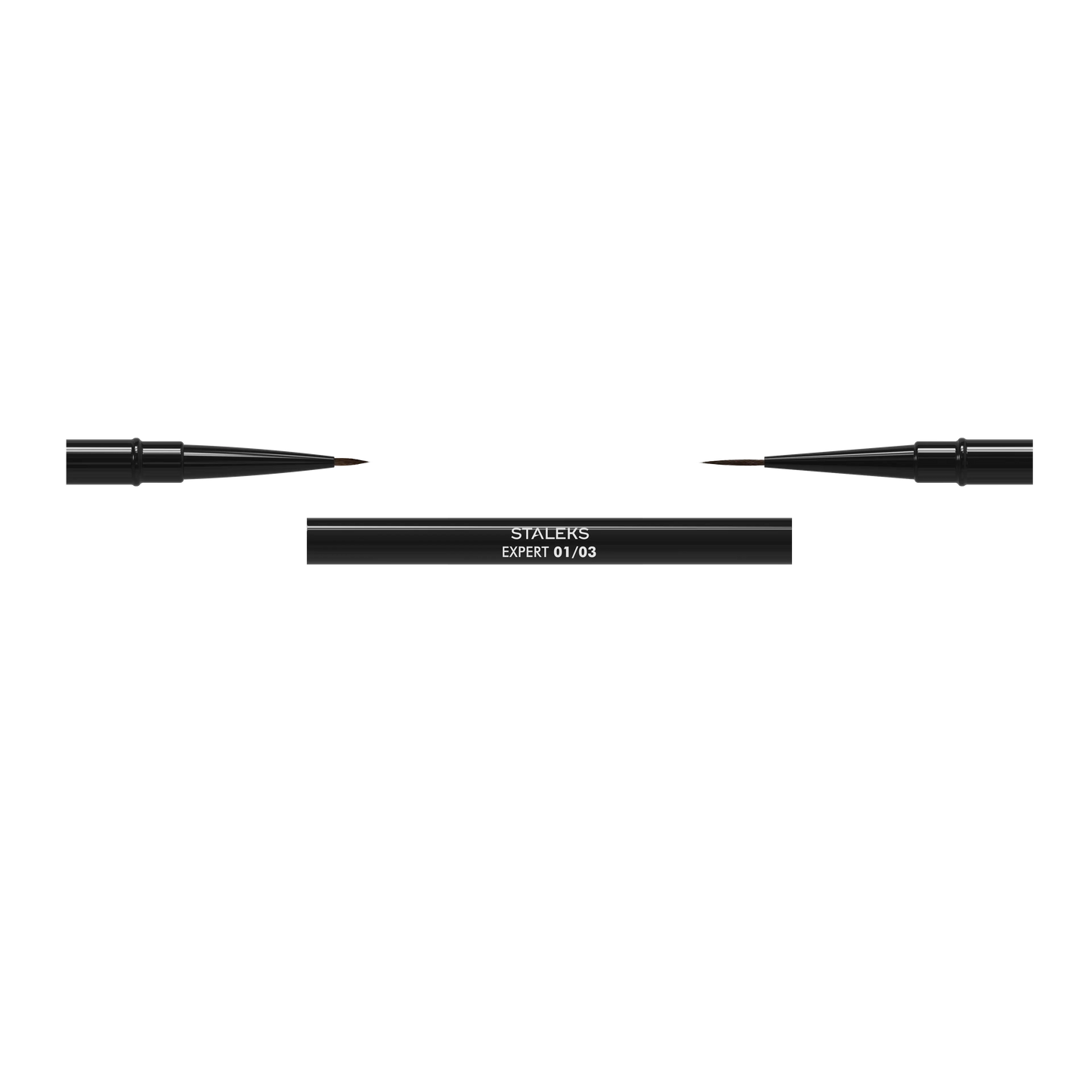 Pinceau Staleks Expert 01/03 double face démonté avec liners 7 mm et 10 mm et manche en aluminium noir