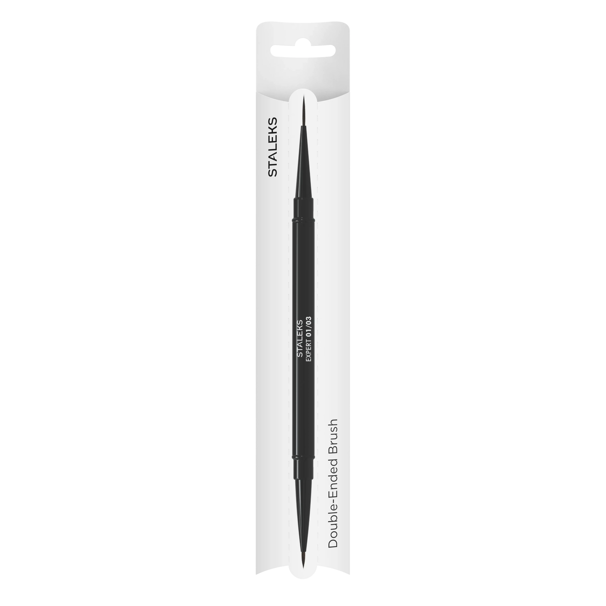Packaging du pinceau double liner Staleks Expert 01/03 pour design d’ongles professionnel