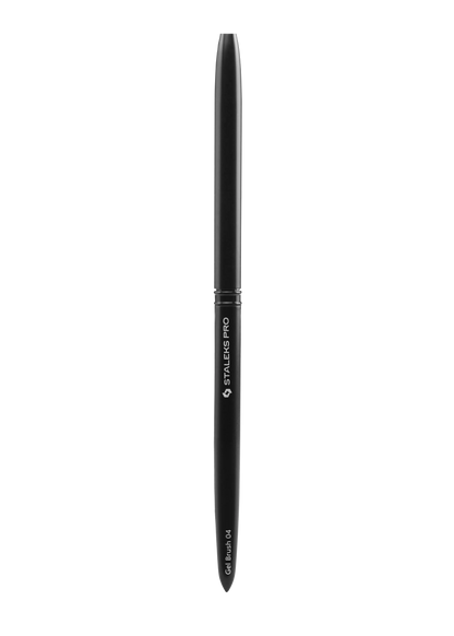 Pinceau gel Staleks Pro EXPERT NBE-04 fermé, manche aluminium noir.