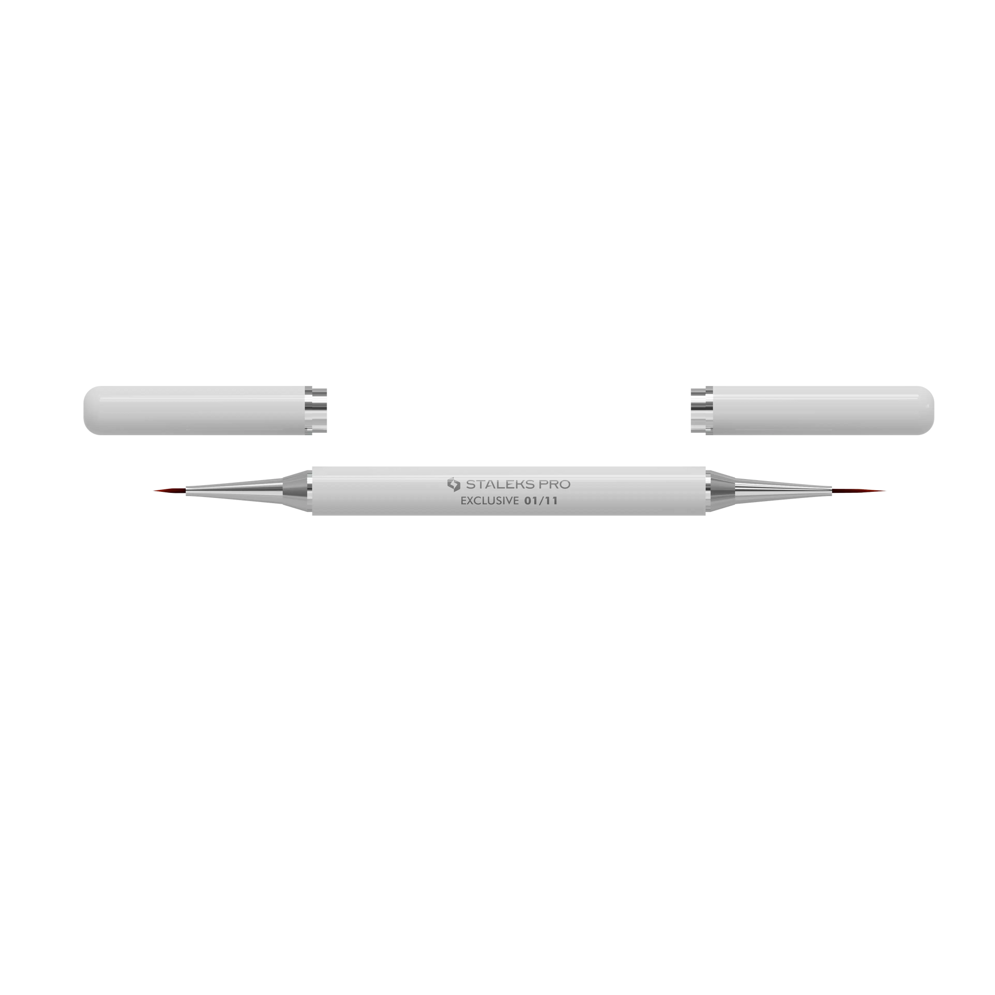 Pinceau double embout Staleks Pro Exclusive 01/11 avec capuchons magnétiques retirés