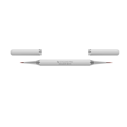 Pinceau double embout Staleks Pro Exclusive 01/11 avec capuchons magnétiques retirés