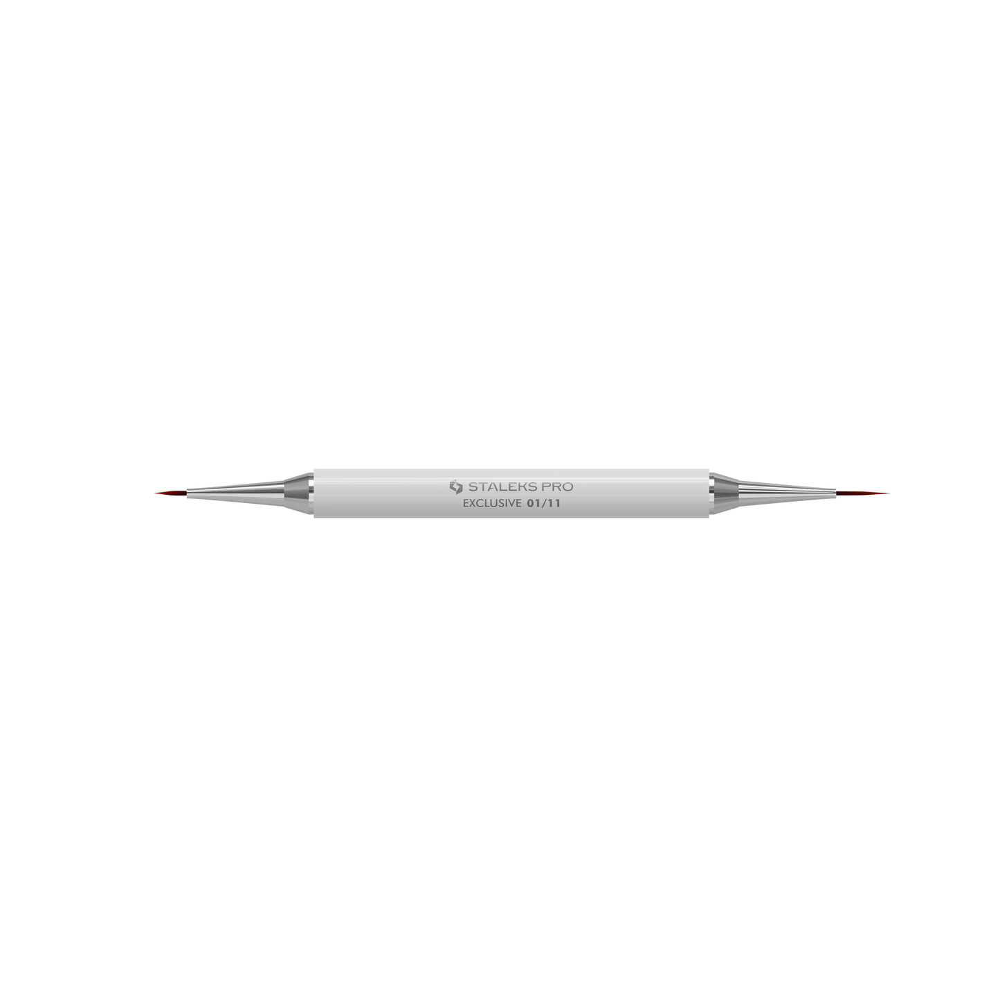 Pinceau liner double face Staleks Pro Exclusive 01/11 ouvert avec deux pointes fines pour nail art