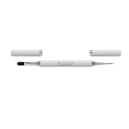 Pinceau double embout Staleks Pro Exclusive 06/11 avec capuchons magnétiques retirés