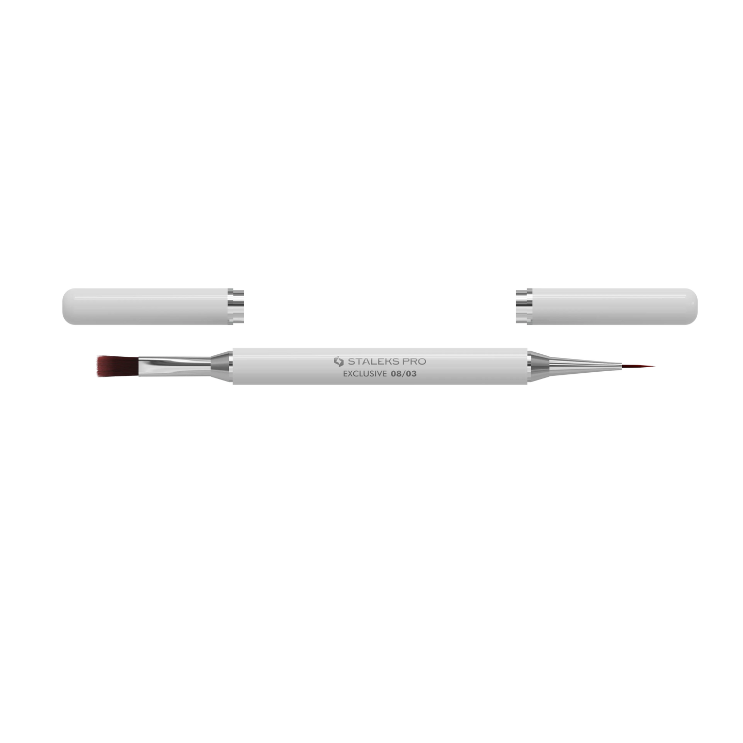 Pinceau double embout Staleks Pro Exclusive 08/03 avec capuchons magnétiques retirés