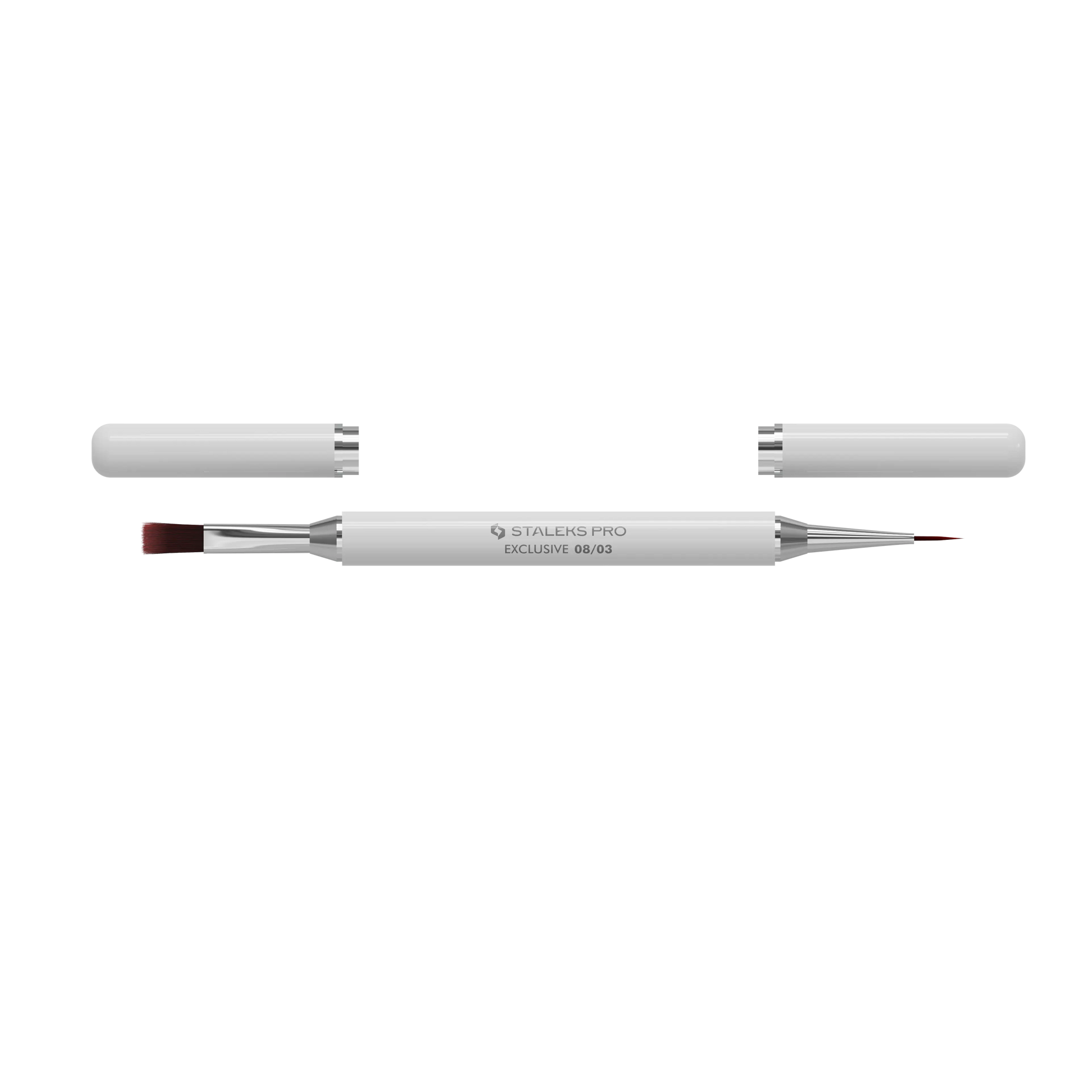 Pinceau double embout Staleks Pro Exclusive 08/03 avec capuchons magnétiques retirés