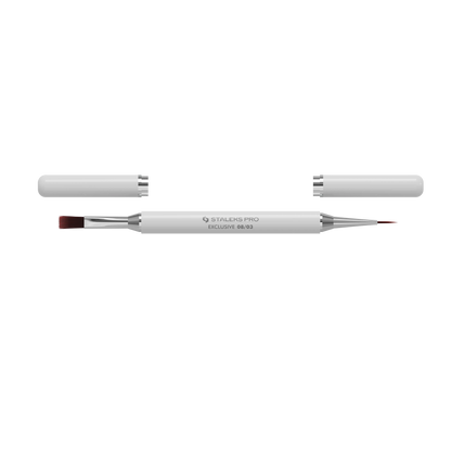Pinceau double embout Staleks Pro Exclusive 08/03 avec capuchons magnétiques retirés