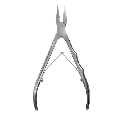 Pince coupe-ongles incarnés STALEKS Expert NE-61-16 vue de face, en acier inoxydable, avec ressort double plaque.