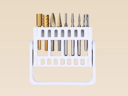 Jeu d'embouts inclus avec la ponceuse O Nail Pro Max 50K pour manucure et dépose des ongles