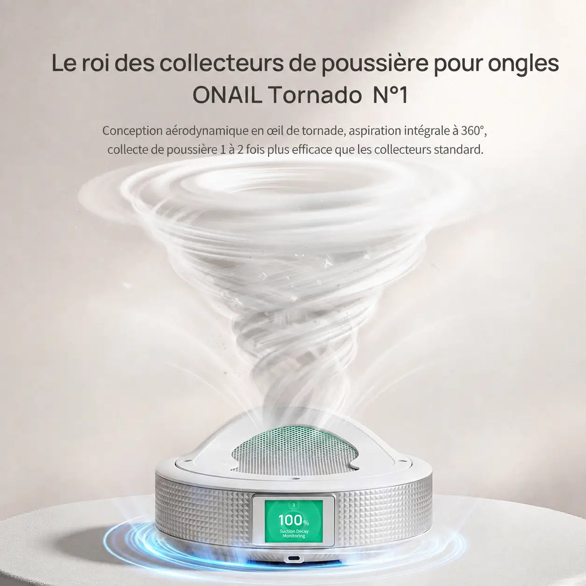 Système d’aspiration à 360° du collecteur de poussière pour ongles ONAIL Tornado No.1