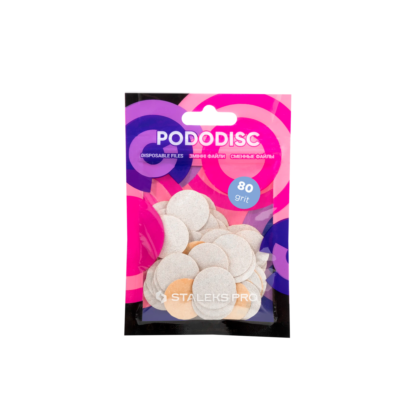 Sachet de 50 recharges PODODISC Staleks, grain 80, format M 20 mm.