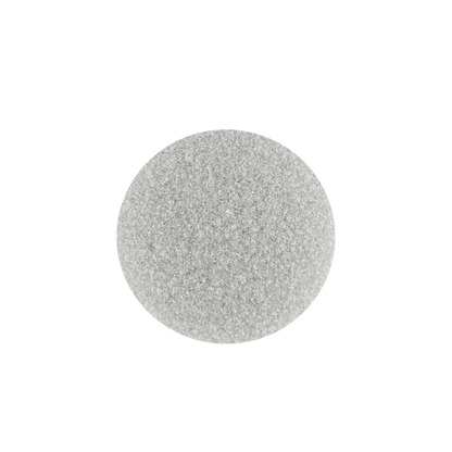 Recharge éponge Ø15 mm vue de face, surface abrasive fine blanc/gris.