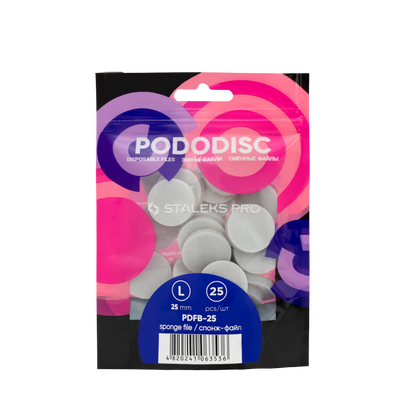 Sachet Staleks Pro de 25 recharges lime-éponge PODODISC L Ø25 mm (Expert).