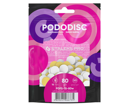 Sachet Staleks Pro « PodoDisc » 50 pcs, grain 80, taille S 15 mm.