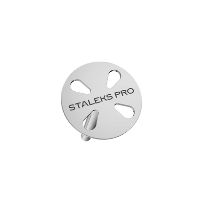 Face du disque PODODISC XS 10 mm Staleks Pro avec ouvertures et marquage.