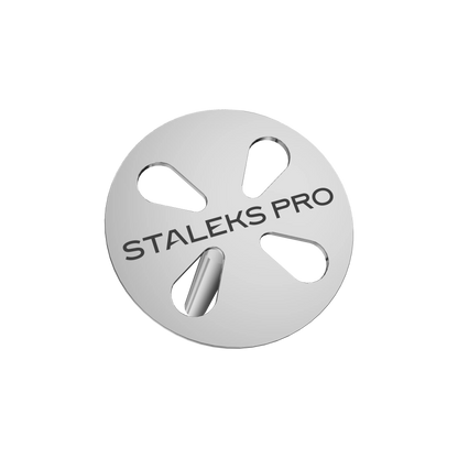 Face du disque PODODISC S 15 mm Staleks Pro avec ouvertures et marquage.