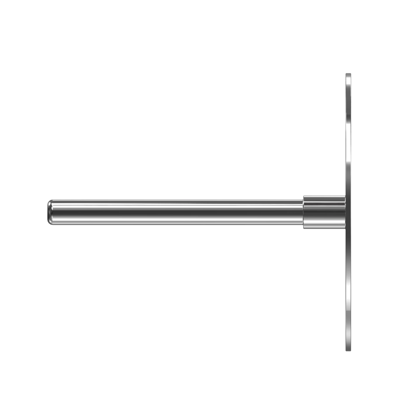Tige et disque PODODISC Staleks Pro en inox, vue latérale.