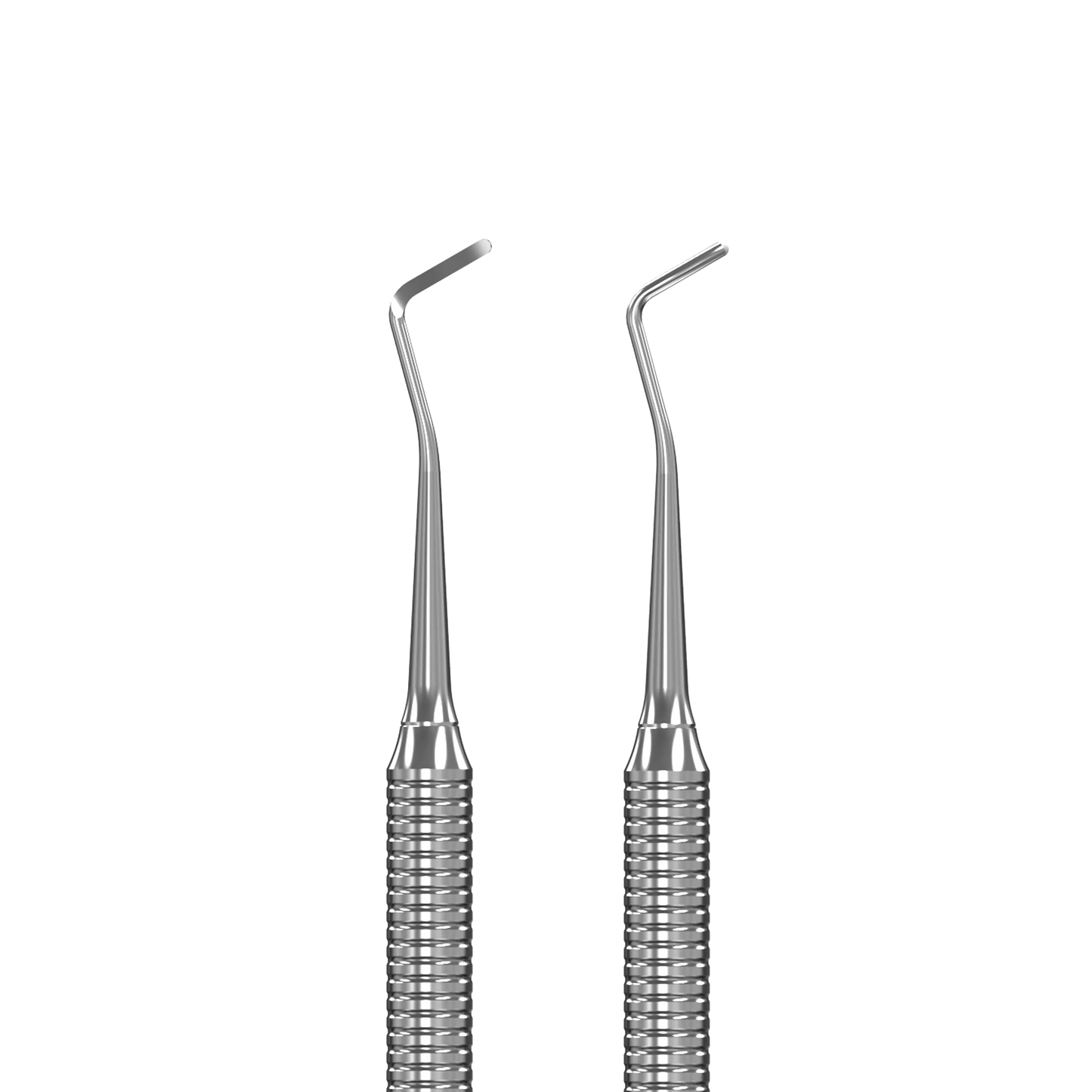 Gros plan des deux embouts incurvés/anglés de la curette Expert 20/2 pour nettoyer sous l’ongle et les replis.