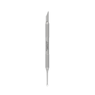 Pusher manucure Staleks Pro Expert 51/2, double embout — lame inclinée et anneau, vue de face.