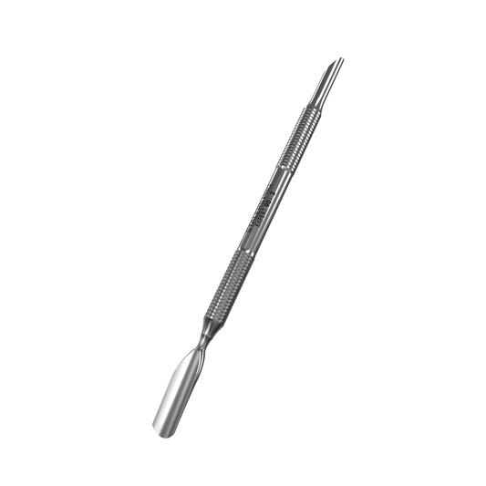 Vue oblique du pusher Expert 90/2 mettant en avant l’extrémité biaisée.