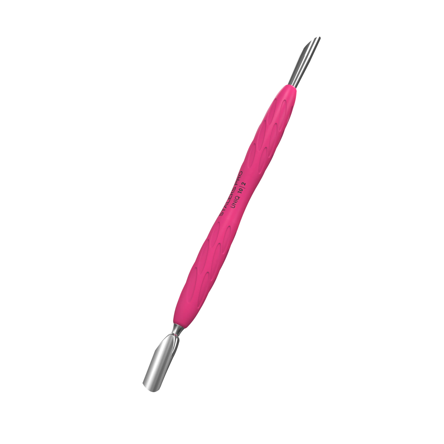 Pusher Staleks UNIQ 10/2 avec manche “Gummy” rose – vue 3/4.