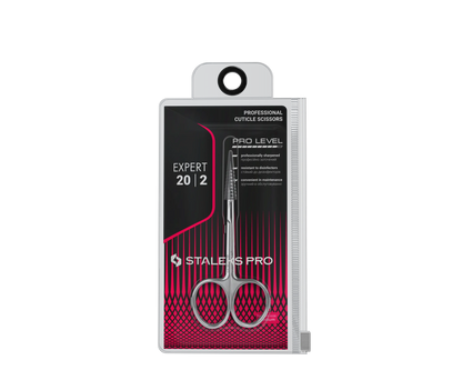 Emballage STALEKS PRO Expert 20/2, ciseaux à cuticules en étui pro.