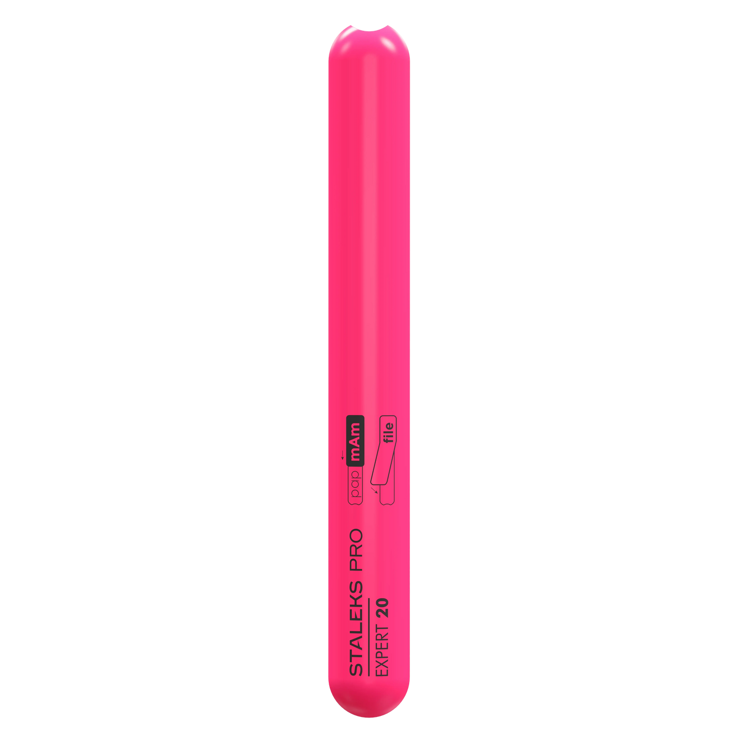 Base plastique droite Staleks Expert 20 vue complète, finition rose vif.