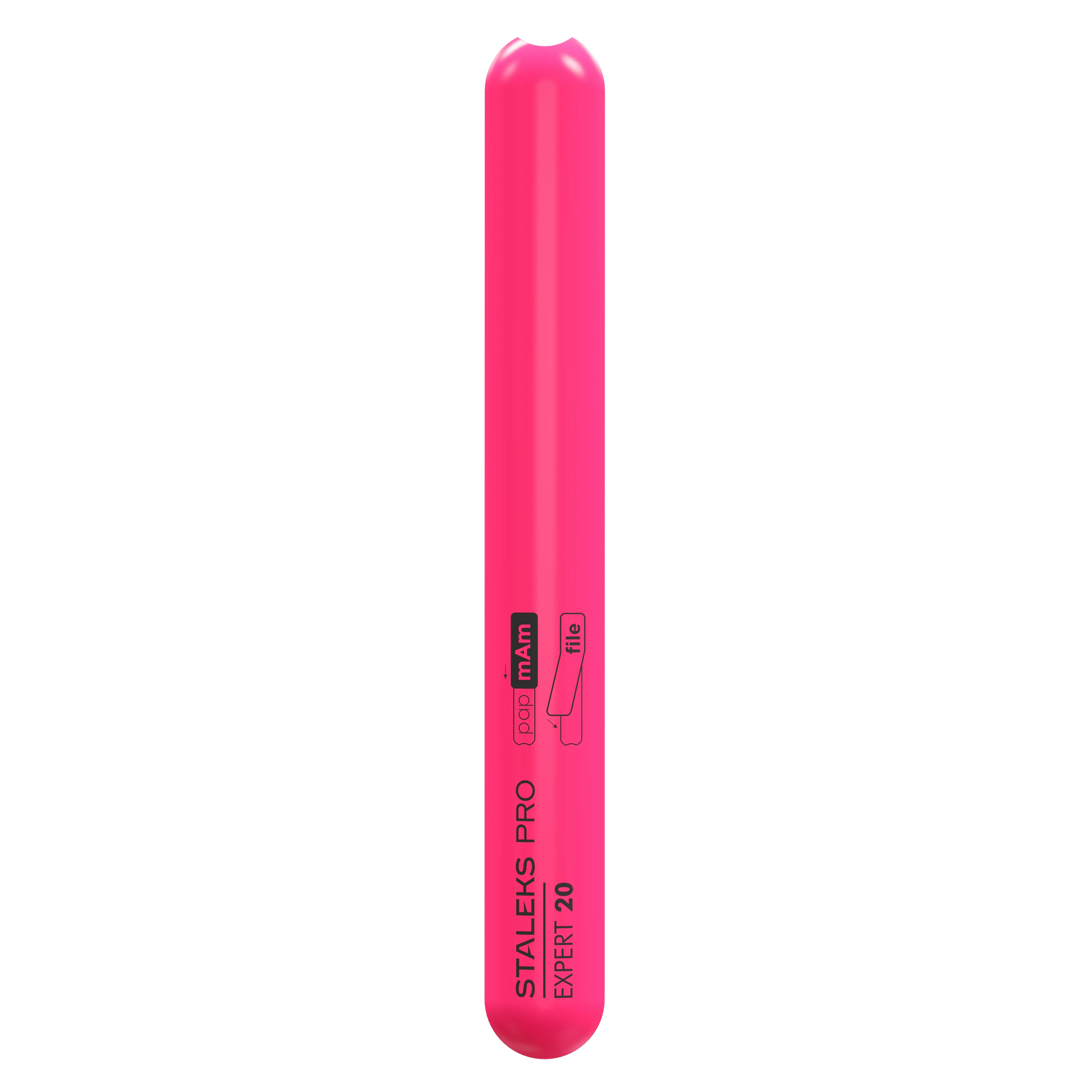 Base plastique droite Staleks Expert 20 vue complète, finition rose vif.