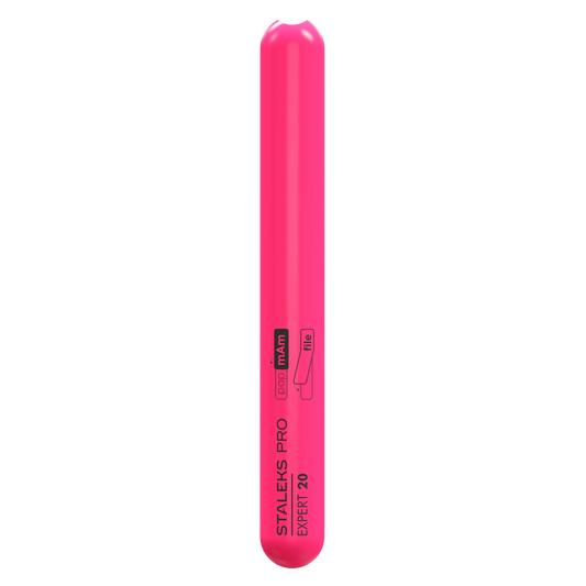 Base plastique droite Staleks Expert 20 vue complète, finition rose vif.