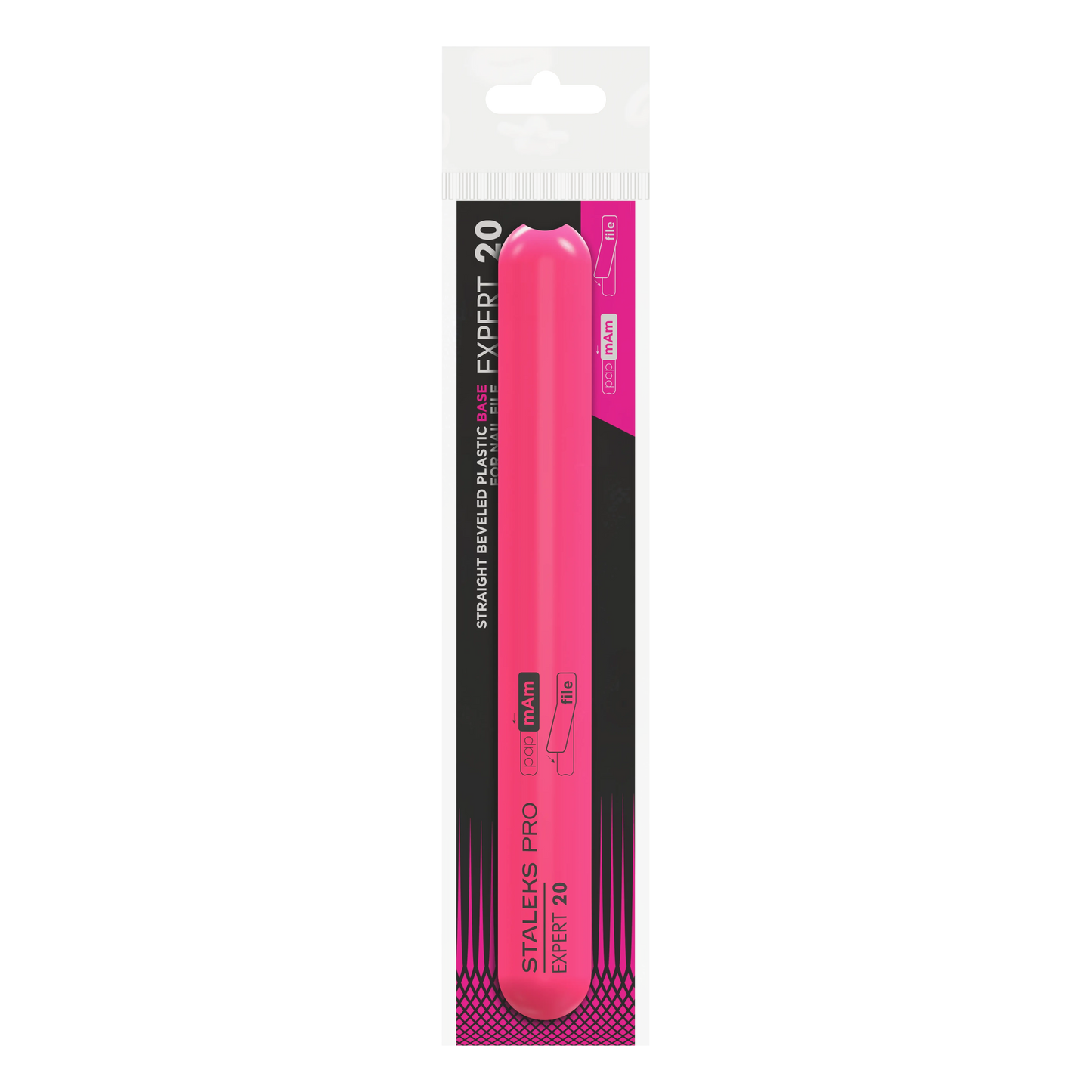 Emballage Staleks Pro Expert 20 contenant la base plastique droite SPBE-20 rose.
