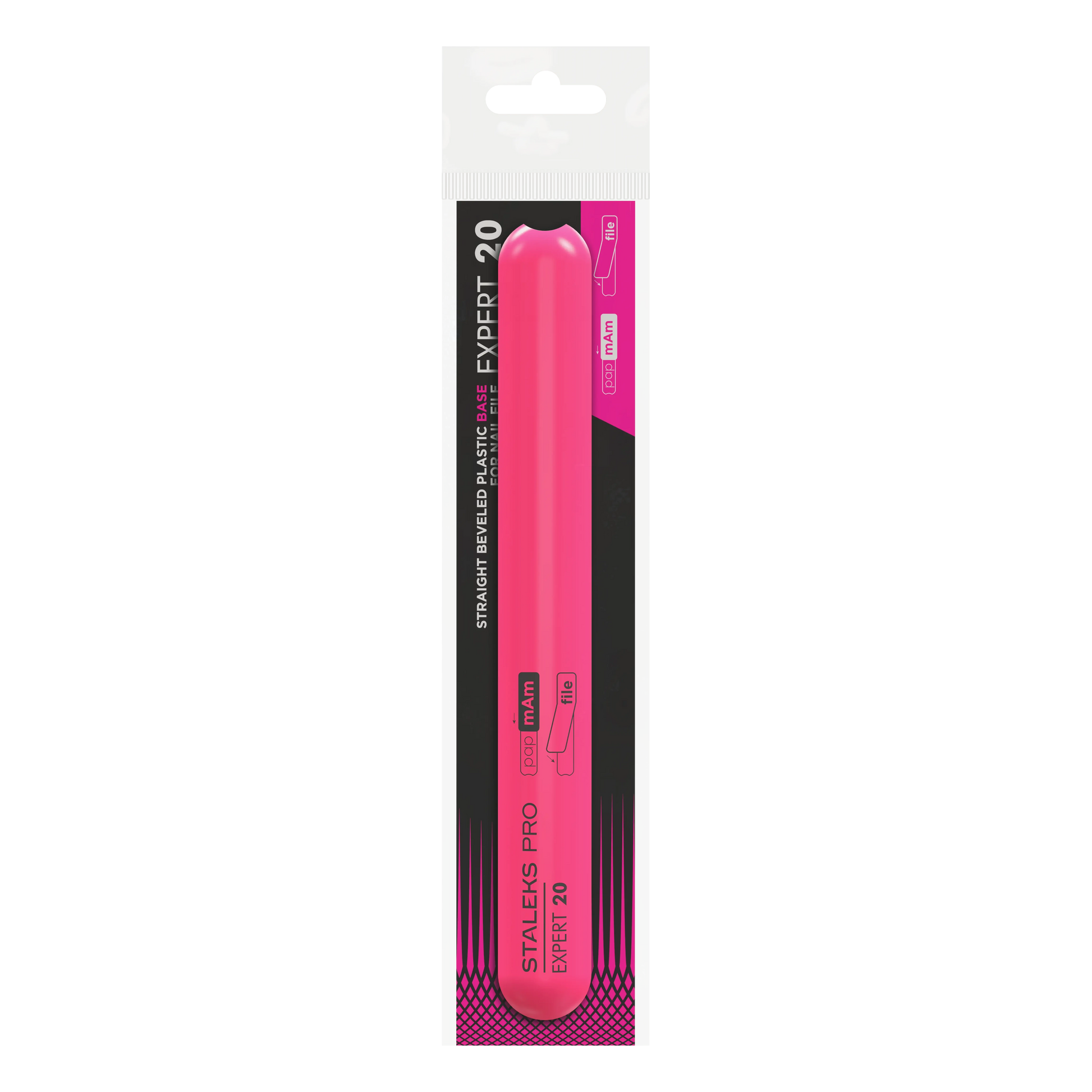 Emballage Staleks Pro Expert 20 contenant la base plastique droite SPBE-20 rose.