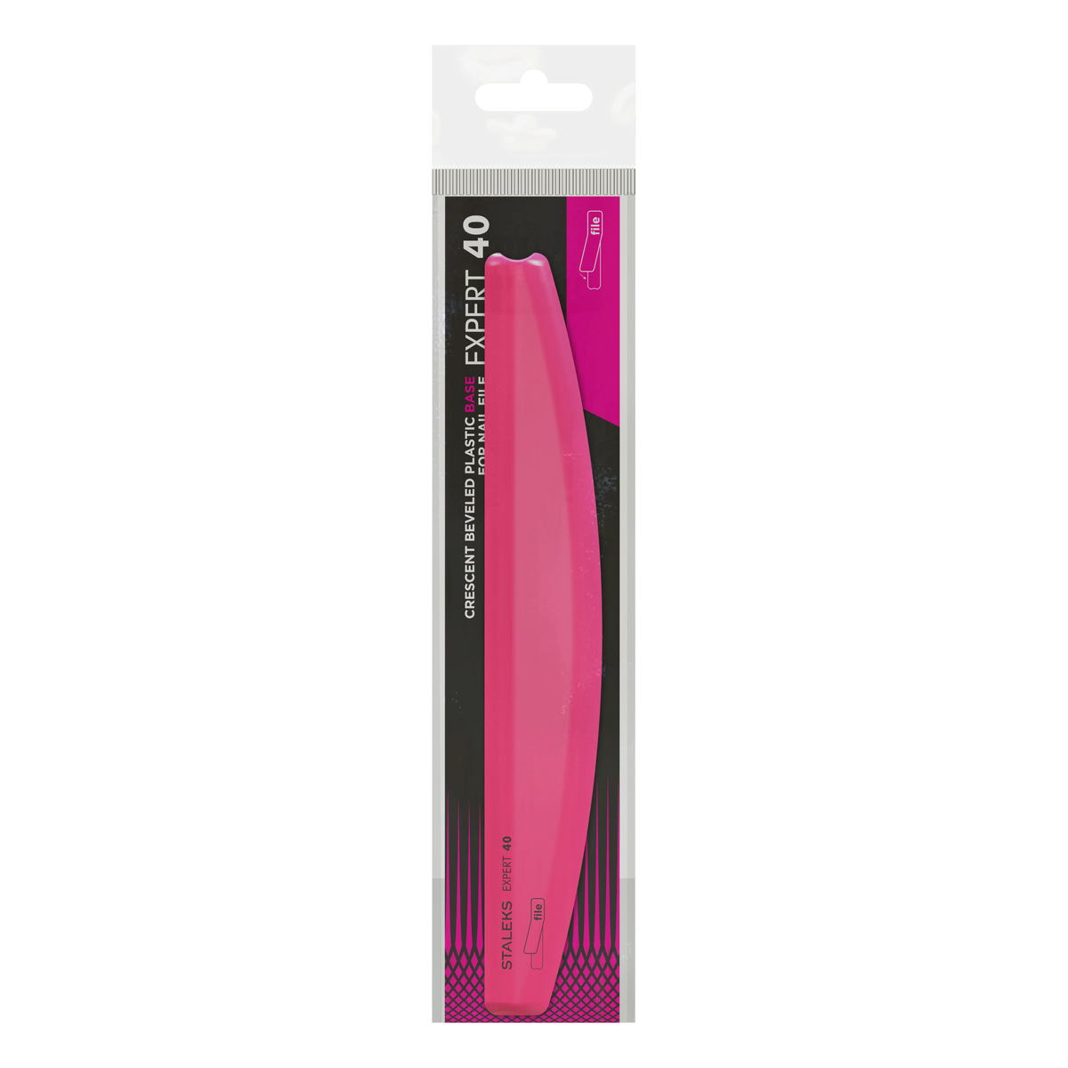 Base plastique demi-lune STALEKS EXPERT 40 SPBE-40 rose dans son emballage d’origine.