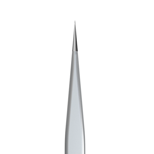 Gros plan de la pointe fine et droite de la pince Staleks TE-41/10.