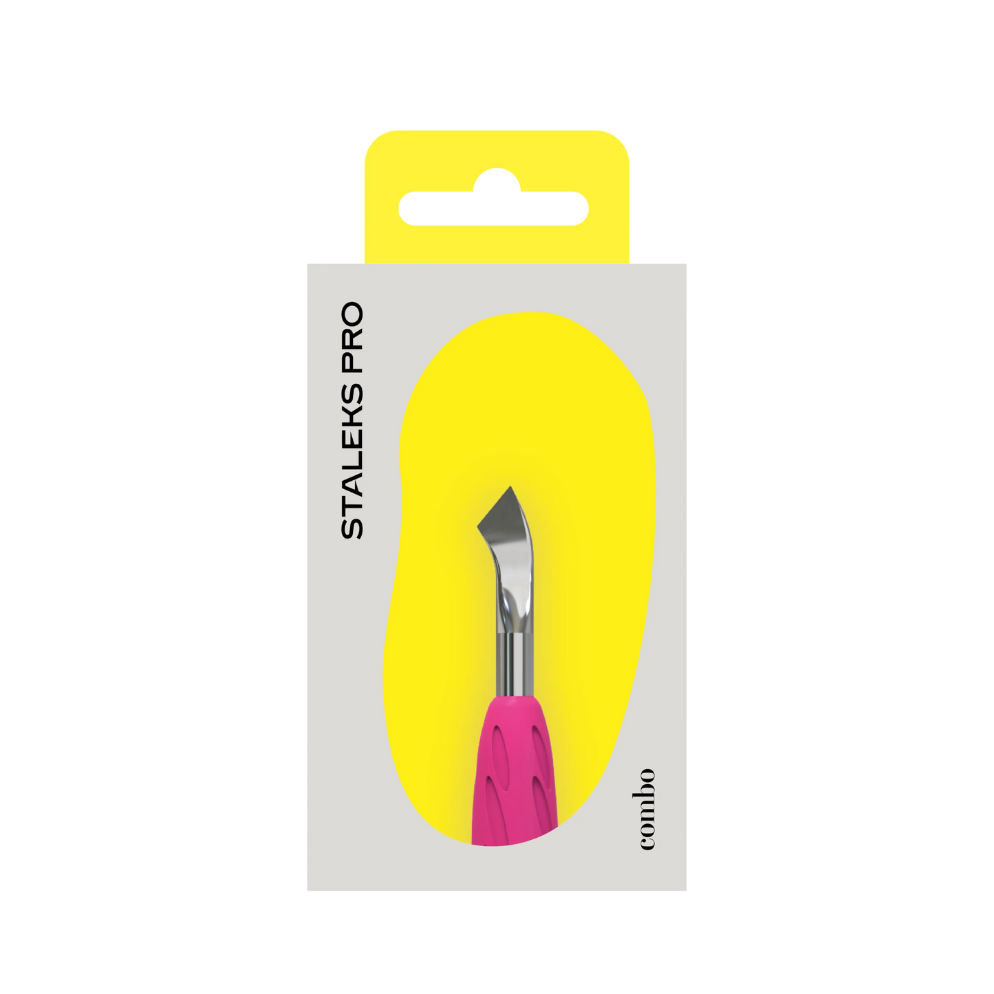 Emballage frontal Staleks Pro UNIQ Combo présentant l’embout pusher lame inclinée WPPQ-14.