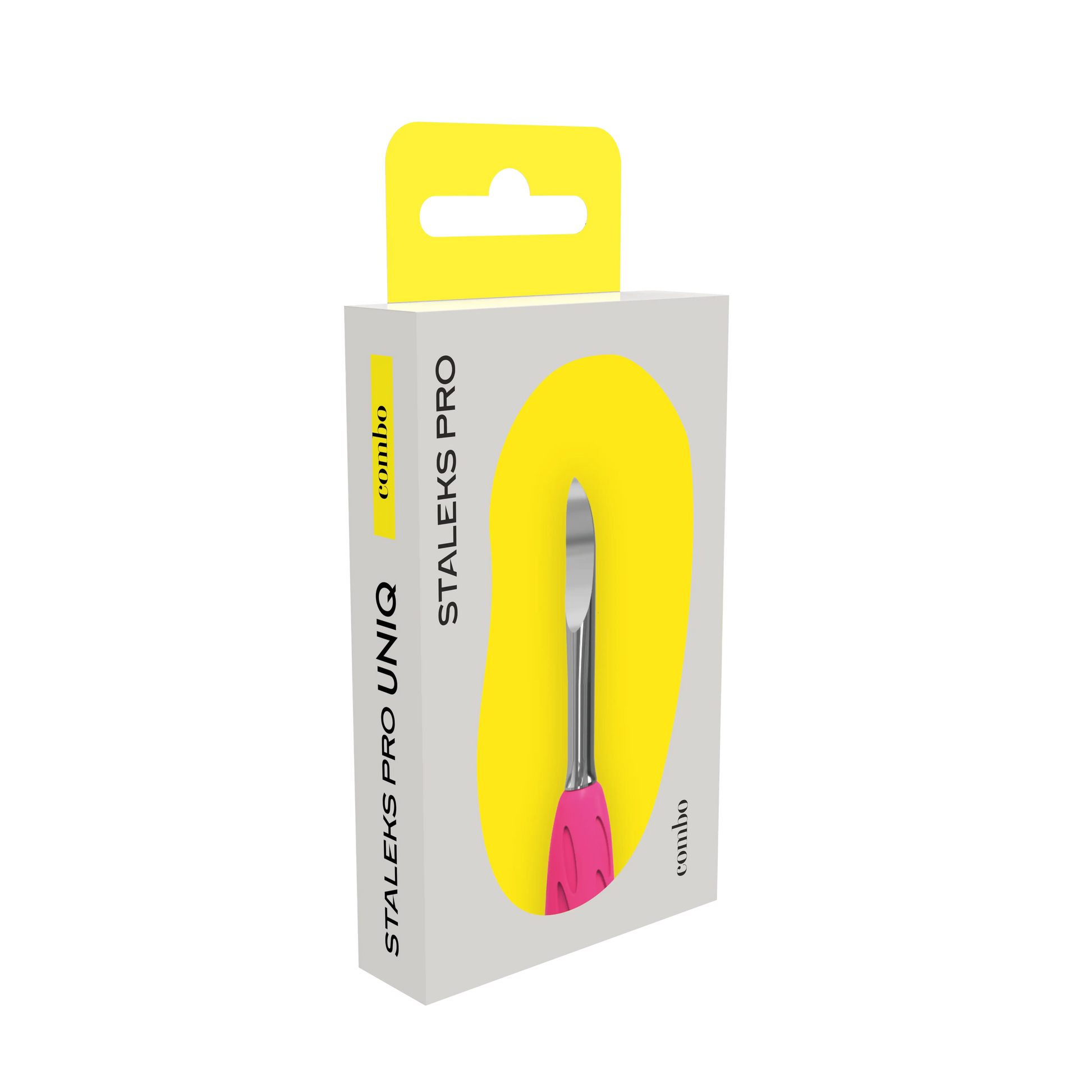 Boîte de l’embout « nail cleaner » UNIQ Combo WPPQ-19 Staleks Pro, vue 3/4 droite, mention de la gamme Combo.