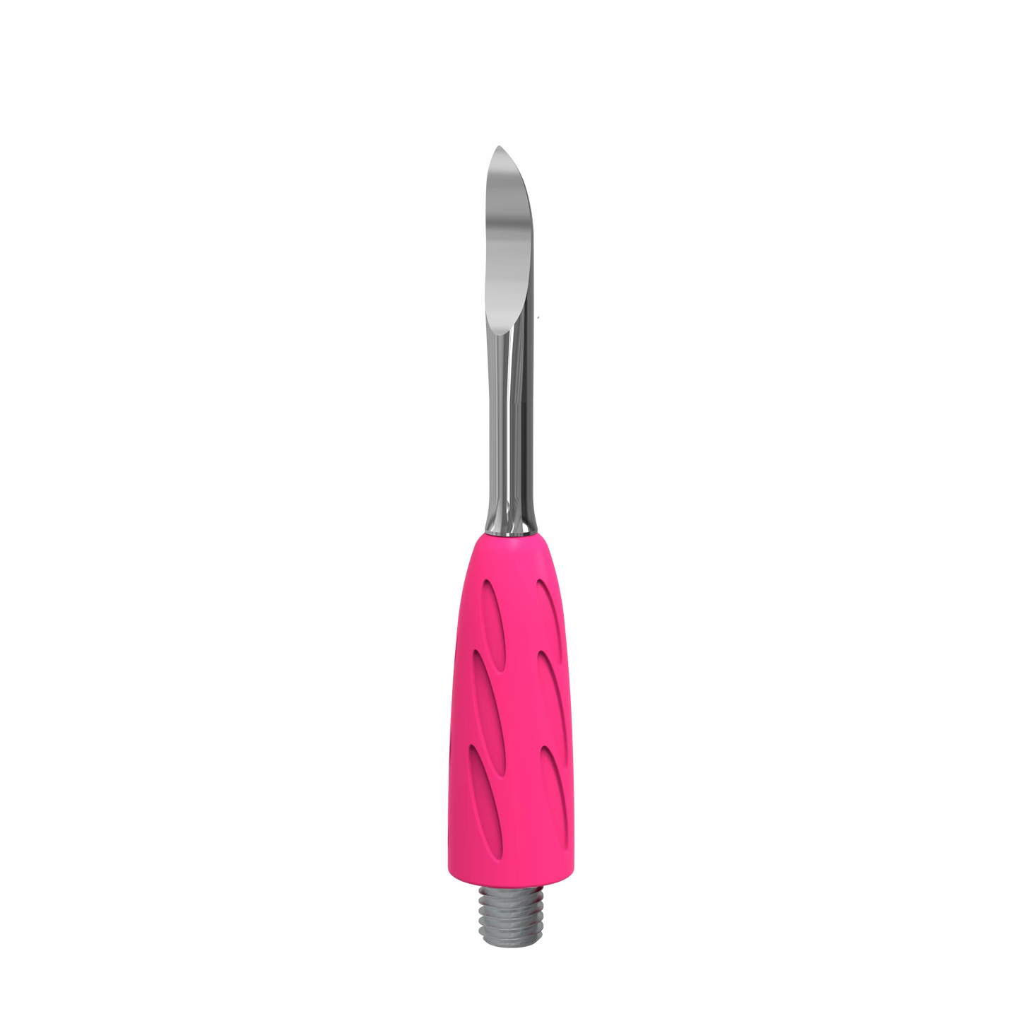 Embout « nail cleaner » UNIQ Combo WPPQ-19 Staleks Pro, vue 3/4 : pointe fine en acier, embase silicone rose à visser.
